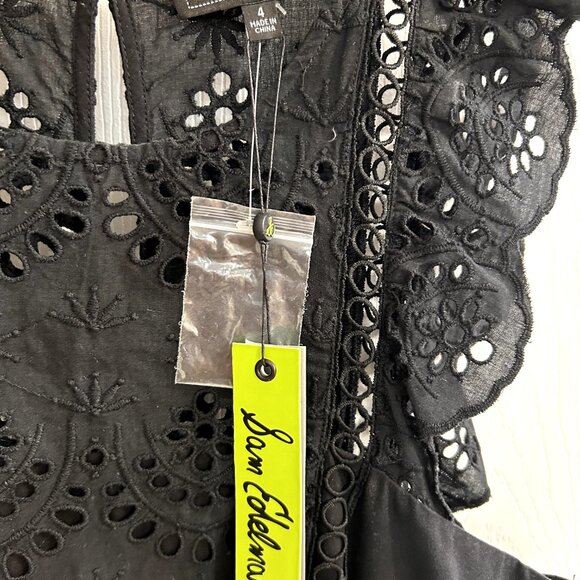 Sam Edelman Eyelet Midi Dress size 4 in black - Picture 5 of 5